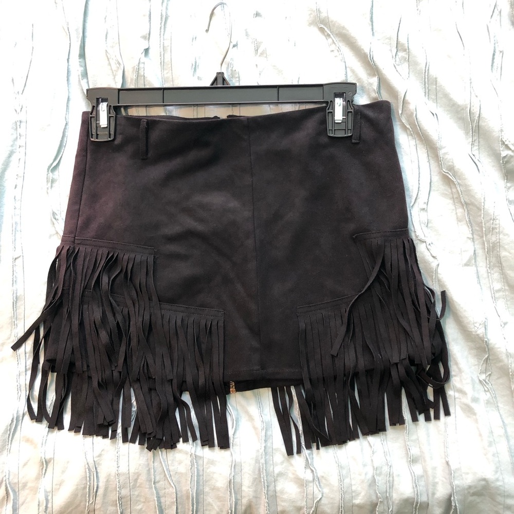 Black fringe skirt